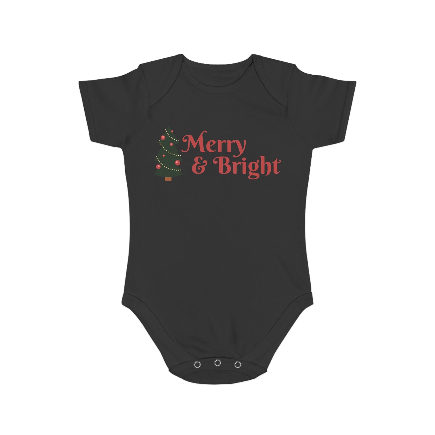 Merry & Bright Short Sleeve Baby Bodysuit