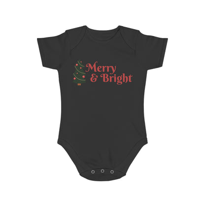 Merry & Bright Short Sleeve Baby Bodysuit