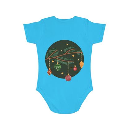 Merry & Bright Short Sleeve Baby Bodysuit