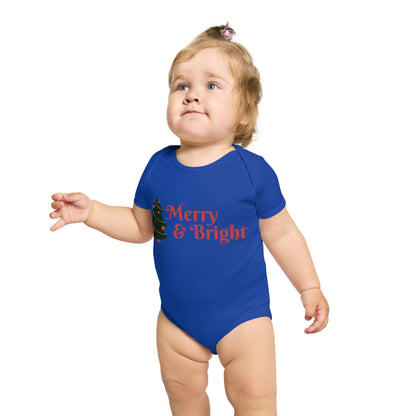 Merry & Bright Short Sleeve Baby Bodysuit